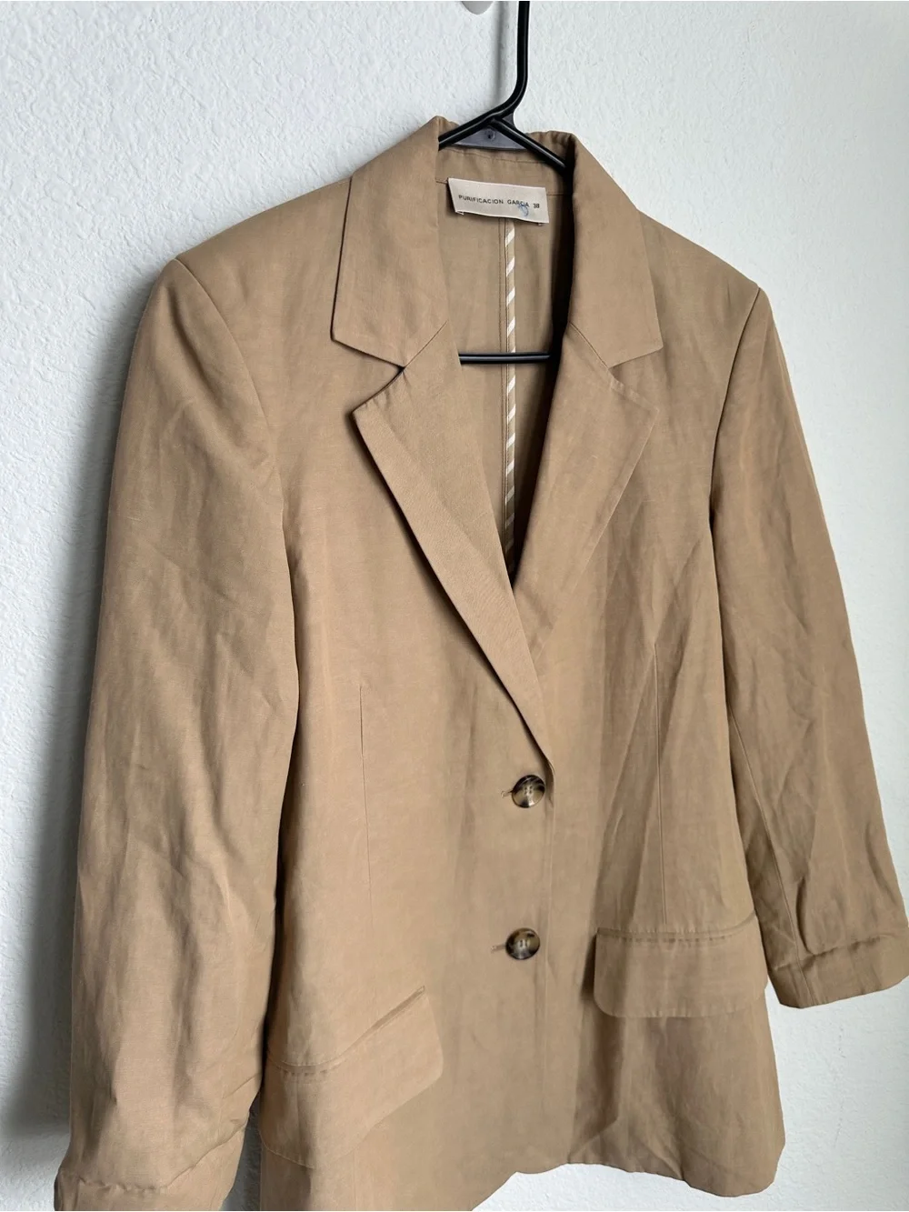 Purification Garcia women’s Blazer EU 38 US 8 beige linen blend